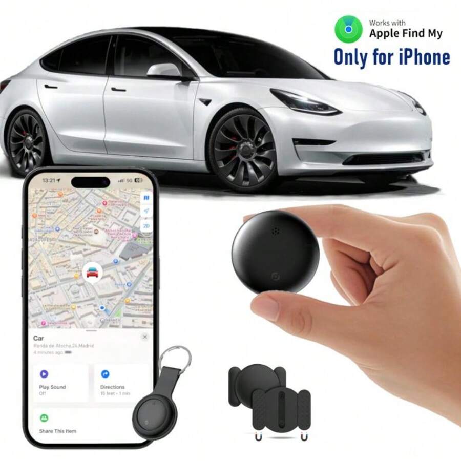 GPS Tracker For Car,Mini Trackers Device With Weatherproof Magnetic Case-No Monthly Fee-Best Hidden GPS Trackers,Anti-Lost Device,Works With Apple Find My (IOS Only) - 預設 - 查看 1