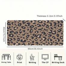 1pc Extra-Large Brown Leopard Print Mouse Pad Large Gaming Mouse Pad Multi-Size Keyboard Desk Mat Rubber Anti-Slip Office Mouse Pad Desk Accessories Keyboard Desk Pad For School Office Gift - Multicolor - View 5