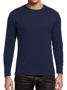 Pack de 6 camisetas básicas de manga larga para hombre, poliéster, estilo versátil para uso diario, trabajo y deporte - Multicolor - Ver 3