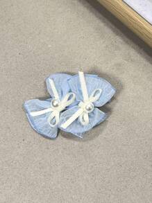 2 stuks/set strik casual synthetische vezel haarspeldjes set, lente/zomer