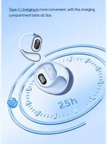 Fones de Ouvido Abertos OWS, Sem Fio 5.4 Tempo de Reprodução de 40 Horas, Fones de Ouvido com Longa Duração de Bateria, Qualidade de Som de Alta Fidelidade Over-Ear, Compatível com Todos os Smartphones, Dispositivos de Escuta de Música Esportiva