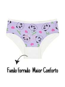 Printed Children's Panties Kit 12 Pieces Cotton DCP Kids - 彩色 - 查看 4