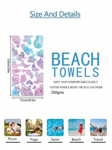 1pc Boho Mandalay Pattern Beach Blanket, Extra Large Oversized Super Absorbent Microfiber Beach Towel, Suitable For Travel, Pool, Diving, Surfing, Yoga, Camping, Available In Multiple Sizes, Beach Accessories Summer Holiday Bathroom Decor Beach Essentials - Multicolor - View 15