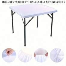 Square Black Elastic Polyester Tablecloth, Stretchy Square Table Cover Suitable For Weddings, Bridal Showers, Birthdays And General Events, Perfect For Picnics, Camping, Outdoor Cafes, Traveling, BBQs And Parties