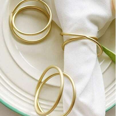 24/12/8/6/3/1 Pcs Gold Zinc Alloy Napkin Rings, Creative Open Napkin Rings For Restaurant, Hotel Dining Table Decor, Metal Spiral Napkin Holder, Adding Quality Touch To Your Dining Table