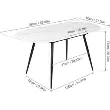 Dining Table And Chairs Set 4, Extendable Dining Table And 4 Upholstered Chairs, Marble Effect Table And Chairs For Living Room, Dining Room Set - 4 Grey Horizontal Line Chairs - View 3