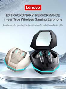 Lenovo Lenovo TG102-True Wireless Gaming Headset, Call Noise Reduction, In-Ear Sports Without Falling Off, High-Definition Stereo Sound Quality, Large Capacity And Long-Lasting Battery Life, Comfortable To Wear, Cool Mechanical Style Battery Compartment