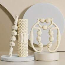 3pcs Set: EVA Foam Roller And Hand-Held Massage Ball - Muscle Relaxation Yoga Kit, Hollow Design, Fitness Roller Set, Foam Roller Yoga Pillar, Fitness Roller, Yoga Roller, Massage Equipment, Fitness Massage Roller, Hollow EVA Spike Roller, Fitness Foam Roller, Yoga And Fascia Slim Leg Equipment, Weight Loss Equipment - Multicolor - View 5