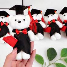 秋季主题聚酯纤维熊博士卡通娃娃花束 - 适合家居装饰和摄影道具 - 毕业季礼物（仅限熊娃娃） - 彩色 - 查看 13