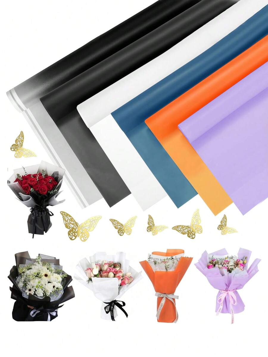 20 张防水花卉包装纸，适用于花束、花店、婚礼、生日、派对、毕业生插花工艺，