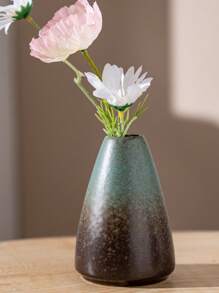 1pc Ceramic Vase Decor, Suitable For Living Room Floral Arrangement, Hotel Lobby Decoration, TV Stand, Bookshelf Flower Holder, Dining Table Centerpiece, Office Fresh Flower Display, Retro Dry Flower Vase