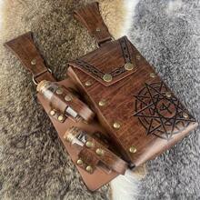 Medieval Alchemy Faux Leather Belt Pouch With Cork Bottle - Fantasy Wizard Hip Bag Side Pouch For LARP, Renaissance Fair - one-size - View 8