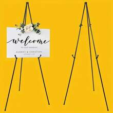 Caballete de boda, atril portátil y plegable con base de trípode, ligero y portátil para decoración de bodas y eventos al aire libre, atril para carteles de bienvenida, exposiciones y presentaciones de oficina, fiestas y hogar.