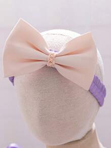 Baby Girls' Purple Puff Sleeve Embroidery Mesh Luxurious Princess Dress, Suitable For Party