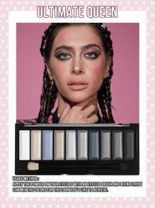 Misslyn 必备眼影盘，烟熏黑色，高显色度哑光和珠光色调，持久易晕染粉状质地，色彩自然鲜艳，触感柔滑，情人节礼物，纯素，无动物实验 - 614號 - 查看 5