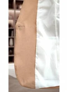 PLAIN JACKET WITH ONE BUTTON FLAP - Beige - View 5