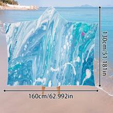 1 pièce Serviette de plage à capuche extra large, surdimensionnée, super absorbante, couverture de plage anti-sable, serviette de plage en fibre super fine, indispensable pour l'été, coupe-vent, écran solaire, plage, fête, séchage en voyage, camping, accessoires de plage, cadeau essentiel de vacances