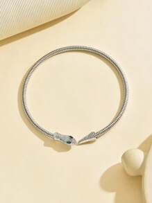 1pc Gold Snake Pendant Necklace - Statement Animal Necklace For Women's Night Out - Multicolor - View 4