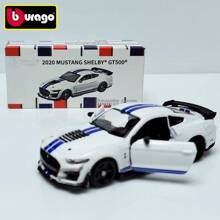 Bburago 1:64 比例 Mustang Shelby GT500 合金模型 - 实际尺寸：3.5 英寸/8.5 厘米（如图所示，附尺子）！合金车身，可开启车门，橡胶轮胎 - 成人收藏礼品 - 2020 MUSTANG SHELBY GT500 - 查看 5