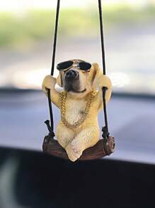 Cute Swing Labrador Retriever Pet Dog Car Rearview Mirror Hanging Decoration, Auto Interior Accessories - A - View 2