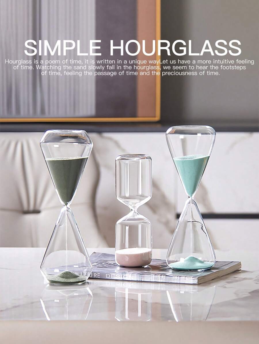 Modern Minimalist Timer, Nordic Creative Living Room Decor, Cabinet Home Accessories, New Year Gift For Dad, Mom, Bestie, Friend, Interesting Small Gift/Souvenir Gifts Birthday Graduation - Glass - View 1