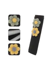 2件双色花黑色汽车安全带肩垫防滑安全带套车内装饰垫 - 彩色 - 查看 7