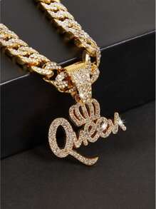 New Design Fashion Crown Queen Pendant With Ice Chain, Stylish Gift For Women