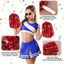 1/2pcs Cheerleading Team Holding Fluffy Ball Ribbon,Dance Performance Props, Square Dance Games Props, For Football, Basketball, Football And Sports Performances, Team Sports, Dance And Cheer Cheer Props