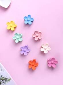8/16pcs Candy Color Matte Flower Hair Clips, Suitable For Holiday, Party, Gathering, Outdoor Wear