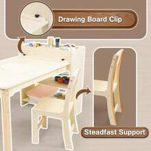 Table d'art pour enfant et 2 chaises, en bois de bouleau, avec espace de rangement, table d'activité pour le bricolage et la peinture, 106 x 58 cm