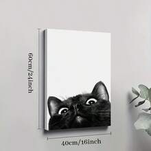 1pc Framed Canvas Poster Black Cat Print Wall Art Canvas Paintings Ideal Gift For Bedroom Living Room Corridor Wall Art Wall Decor Room Decoration