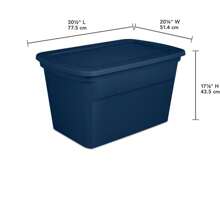 2025 New Sterilite 6-Pack Storage Tot  Lids, Large Heavy Duty Tote Bins, 30 Gallon, Blue - 影像顏色 - 查看 2