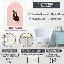 1pc Framed Canvas Poster, Dirty Martini Cocktail Recipe Wall Art Canvas Paintings, Ideal Gift For Bedroom Living Room Corridor, Wall Art, Room Decoration