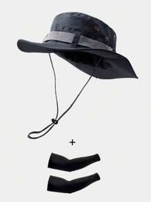 2pcs/Set Unisex Drawstring Breathable Bucket Hat, Suitable For Spring/Summer Couples Outdoor Camping, Sunshade, Hiking, Travel - Multicolor - View 10