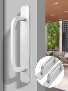 Self-Adhesive Door/Cabinet/Window Pull Handle, Easy Installation Aluminum Alloy Door Knob - Self-Adhesive, Modern Design For Glass And Sliding Doors - Available In Black, Silver, Gold, Fashionable Minimalist Style Self-Adhesive Furniture Cabinet Door Pull Handle, Furniture Hardware, Cabinet/Closet/Drawer Pull Handle, Cabinet Pull Handle, Christmas Holiday Gift, Suitable For Kitchen Cabinet/Vanity/Drawers/Closet/Sliding Doors