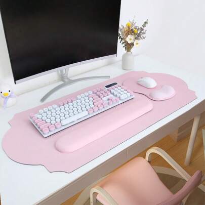 4pcs Ergonomic Office Desk Accessories Set - Large Desk Mat, Keyboard Wrist Rest, Mouse Pad With Wrist Support & Coaster, Suitable For Computer, Laptop And Home Office