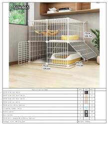 Large Indoor Cat Villa With Pet Hammock, Cat Bathing Cage, Litter Box, Double-Decker Swing & Fence, Anti-Jump Cat Cage
