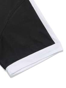 Tricou cu mânecă scurtă pentru bărbați de vară nou, ocazional, sport, fitness, birou, casă de vacanță, tricou de bază confortabil, îmbrăcăminte în aer liber - Negru - Vizualizare 4