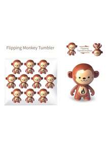24 stuks Cartoon Monkey & Astronaut Roly-Poly-figuren, Mini Tumbler-speelgoed, bureau-ornamenten, geschenken