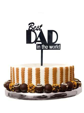 1 件父亲节快乐蛋糕装饰物、亚克力世界上最好的爸爸蛋糕挑选与闪光卡片纸、爱爸爸蛋糕插件用于生日周年派对、蛋糕装饰烘焙用品。