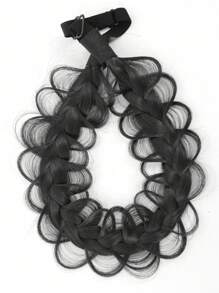 Diadema de pelo trenzada hecha a mano de cabello sintético para mujeres y niñas, diadema elástica trenzada con cinturón ajustable, accesorio de pelo trenzado