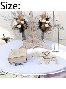 1set Wedding Guestbook Wooden Heart-Shaped Wooden Blessings Decoration Message Board DIY Creative Guest Check-In Book Suitable For Weddings Home Decor Birthdays Bachelor Parties And Graduation Parties