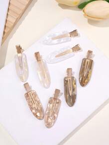 4/8pcs Girls Seamless Bangs Hair Clips, Simple & Invisible Hair Clips - Multicolor - View 3