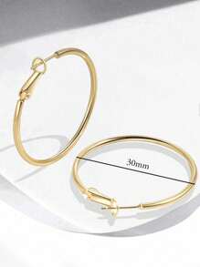 1 Pair Double Circle Earrings S925 Sterling Silver Simple Casual Women's Earrings High-Quality Jewelry Gifts Holiday Gifts Birthday Gifts Suitable For Women's Daily Wear - Smooth Earrings - View 4