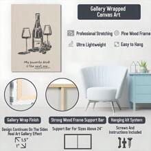 1pc Framed Canvas Poster, My Favourite Cocktail Is The Next One Wall Art Canvas Paintings, Ideal Gift For Bedroom Living Room Corridor, Wall Art, Wall Decor, Room Decoration