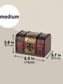 3 件套小型木质花形装饰盒，复古风格装饰箱，适合珠宝纪念品、硬币收藏和家居装饰（3 种不同尺寸），旅行收纳整理器，适合返校季