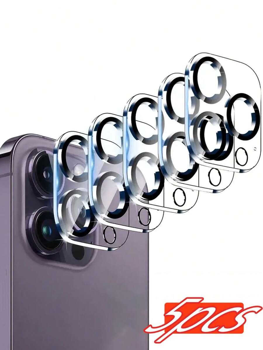 5 Stück Kameraobjektiv Schutz kompatibel mit iPhone 16 Pro/16 Pro Max - [Stoßfest] [Kompatibel mit Schutzhülle] 9H gehärtetes Glas Kameraabdeckung [Aktualisierte neue Version] - Transparent - Übersicht 1