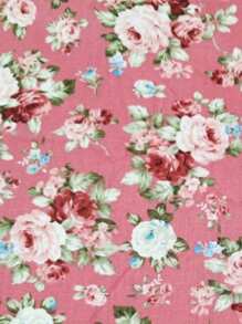 1pc Vintage Floral Patterned Quilt Fabric With Rose Flower Print, Suitable For Quilting, Sewing, DIY Crafts