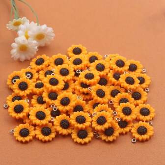 Set de 6/12/18 piezas de colgantes de resina con diseño de girasol, corona de margaritas y girasol naranja de resina, accesorios para hacer joyas como pulseras, collares, para regalos de fiesta de playa, boda, cumpleaños, San Valentín, graduación u otras ocasiones especiales