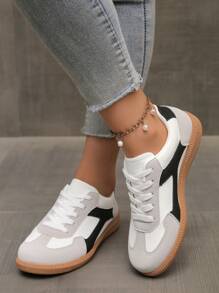 拼色运动鞋 - 多彩休闲运动鞋 - 系带、轻便、软底 - 适合散步、滑冰、日常穿着 - 女士 - 舒适、时尚、多功能 - 步入时尚和舒适